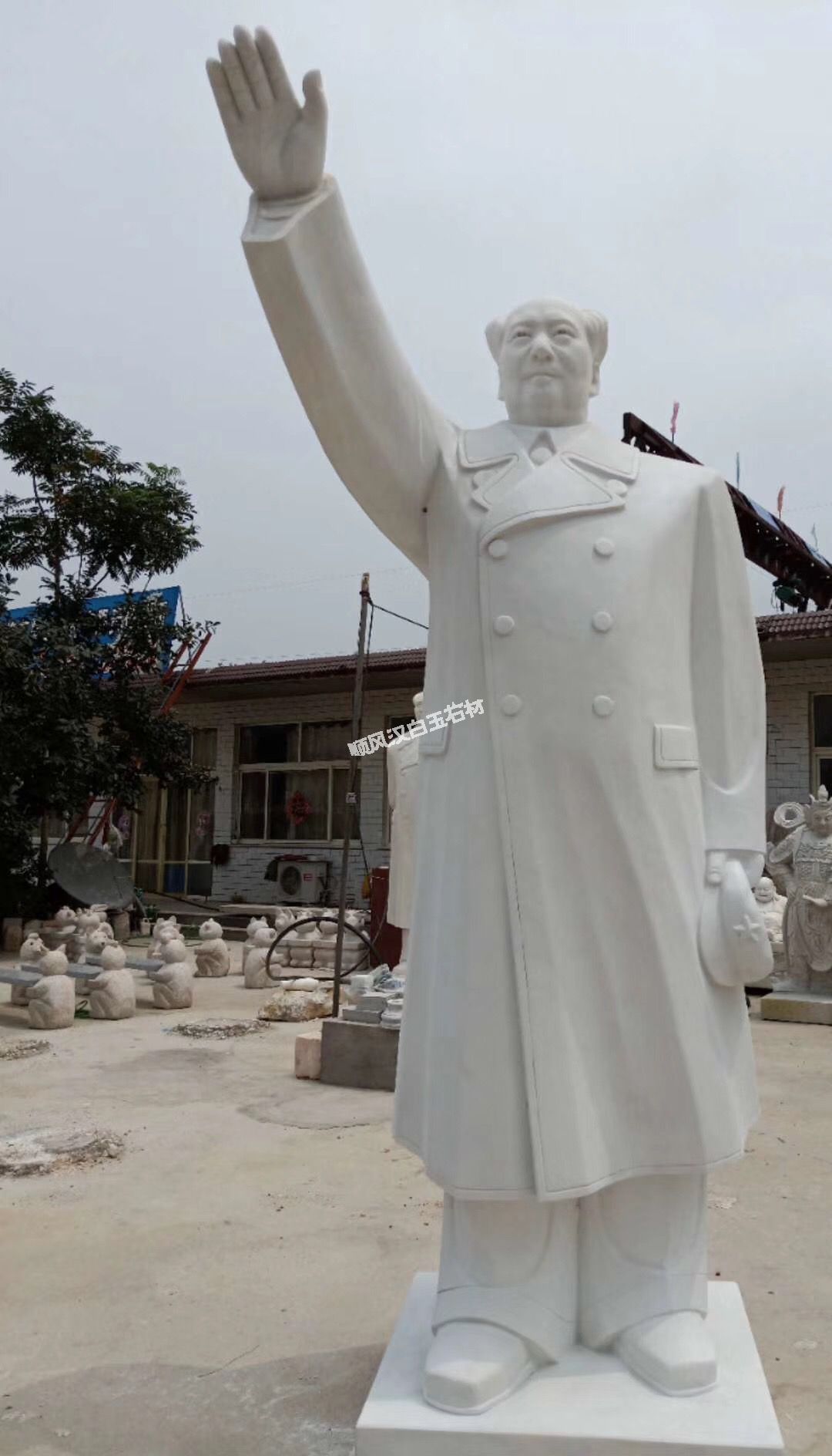 汉白玉人物雕塑毛泽东2米高